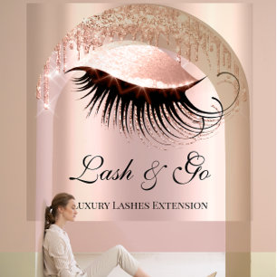 Tarjeta De Visita Cuadrada Logotipo del Rosa de extensión Eyelash para artis