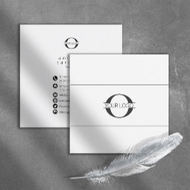 Tarjeta De Visita Cuadrada Logotipo e iconos de medios sociales ID810 de Blk/