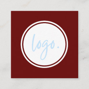 TARJETA DE VISITA CUADRADA LOGOTIPO EMPRESARIAL MINIMALISTA DE COLOR ROJO ELE