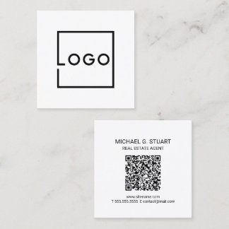 Tarjeta De Visita Cuadrada Logotipo Empresarial Personalizado Profesional