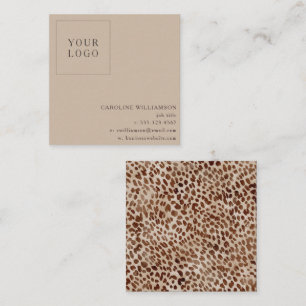 Tarjeta De Visita Cuadrada Logotipo minimalista de boutique con estampado de