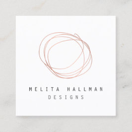 Tarjeta De Visita Cuadrada Logotipo mínimo de escrúpulos del diseñador en oro