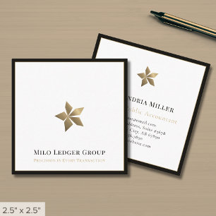 Tarjeta De Visita Cuadrada Logotipo moderno con borde negro