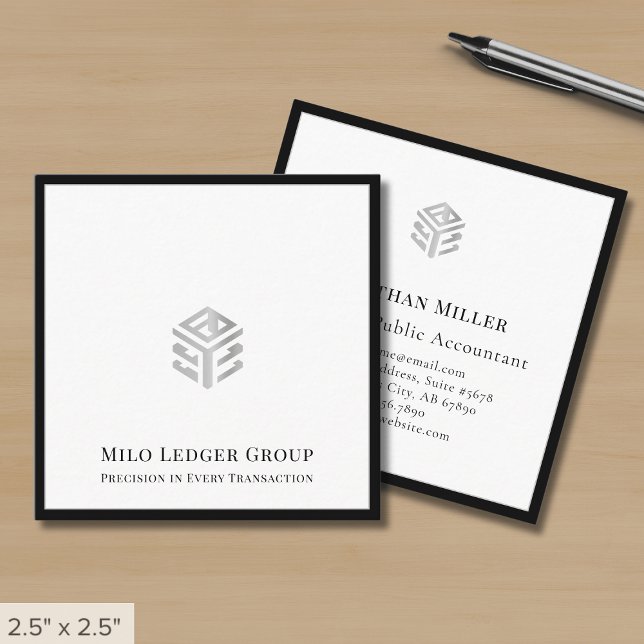 Tarjeta De Visita Cuadrada Logotipo moderno simple (Subido por el creador)