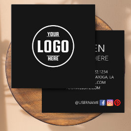 Tarjeta De Visita Cuadrada Logotipo personalizado Circle White Square Busines
