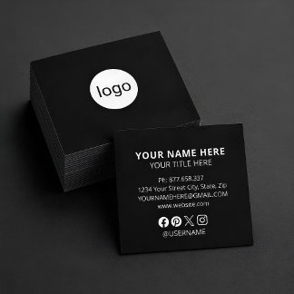 Tarjeta De Visita Cuadrada logotipo personalizado círculo minimalista profesi