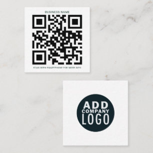 Tarjeta De Visita Cuadrada Logotipo personalizado de la empresa y código QR