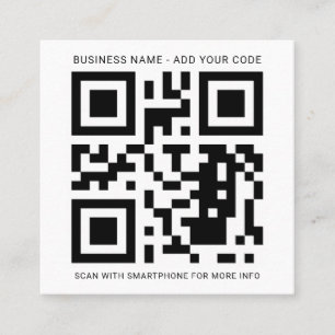 Tarjeta De Visita Cuadrada Logotipo personalizado minimalista simple y código