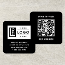 Logotipo personalizado moderno negro y código QR