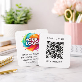 Tarjeta De Visita Cuadrada Logotipo personalizado moderno y código QR
