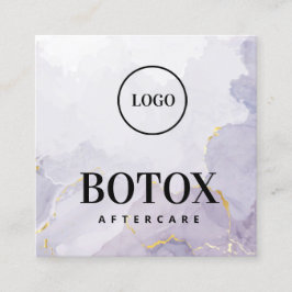 Tarjeta De Visita Cuadrada Logotipo personalizado Purple Mauve Botox Aftercar