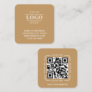 Tarjeta De Visita Cuadrada Logotipo personalizado simple y código QR Square