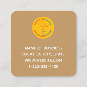 Tarjeta De Visita Cuadrada Logotipo personalizado simple y código QR Square