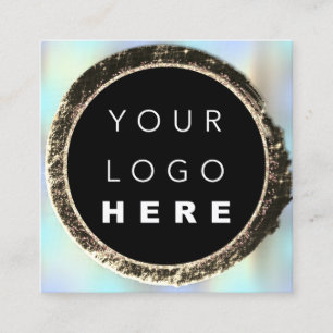 Tarjeta De Visita Cuadrada Logotipo profesional Boutique Shop Blue Gold Moder