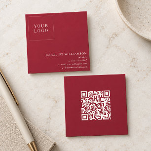 Tarjeta De Visita Cuadrada Logotipo profesional cuadrado moderno código QR ro