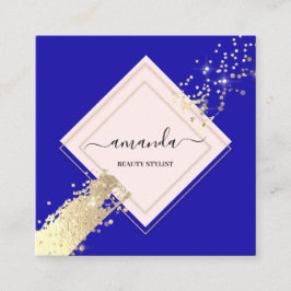 Tarjeta De Visita Cuadrada Logotipo profesional de maquillaje de marco de col