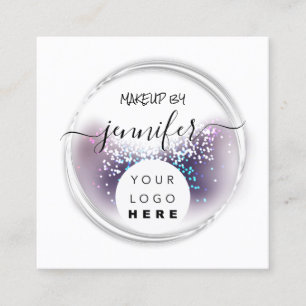 Tarjeta De Visita Cuadrada Logotipo profesional en las uñas y pelo de bellez
