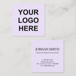 Tarjeta De Visita Cuadrada Logotipo Profesional Minimal Moderno Lavanda