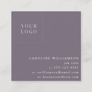 Tarjeta De Visita Cuadrada Logotipo profesional minimalista moderno ciruela p