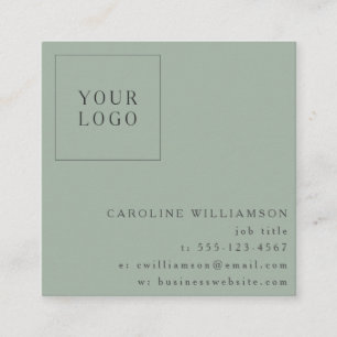 Tarjeta De Visita Cuadrada Logotipo profesional minimalista moderno en salvia