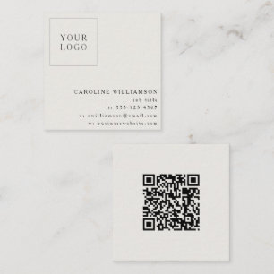 Tarjeta De Visita Cuadrada Logotipo Profesional Minimalista Moderno Nube Blan