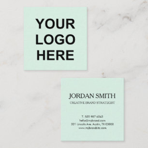 Tarjeta De Visita Cuadrada Logotipo profesional minimalista moderno verde men