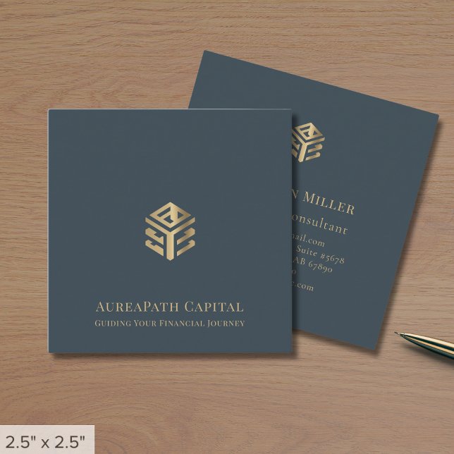 Tarjeta De Visita Cuadrada Logotipo profesional simple (Subido por el creador)