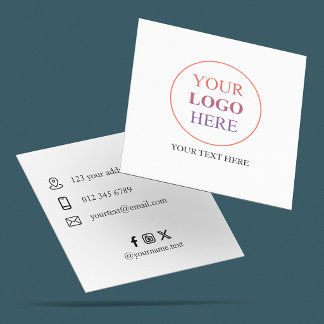 Tarjeta De Visita Cuadrada Logotipo Promocional Personalizado – Sin Pedido Mí