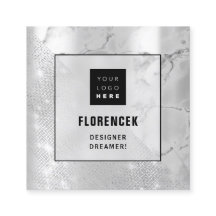 Logotipo QR CÓDIGO Ver Geometría de mármol platead