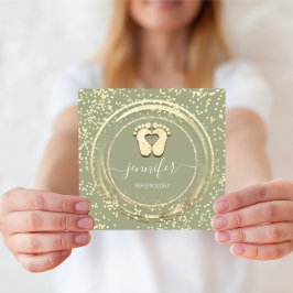 Tarjeta De Visita Cuadrada Logotipo QRCode Reflexología Foot Massage Feet Con