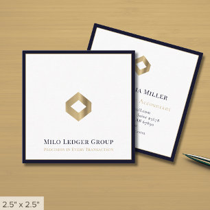 Tarjeta De Visita Cuadrada Logotipo simple elegante