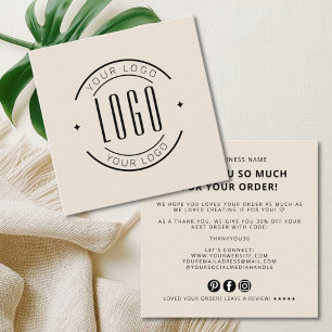 Tarjeta De Visita Cuadrada Logotipo simple moderno gracias por su pedido