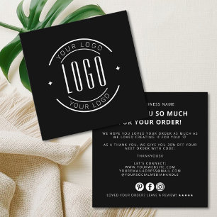 Tarjeta De Visita Cuadrada Logotipo simple moderno gracias por su pedido