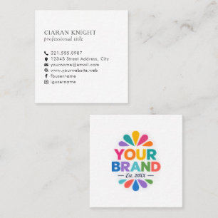 Tarjeta De Visita Cuadrada Logotipo simple profesional