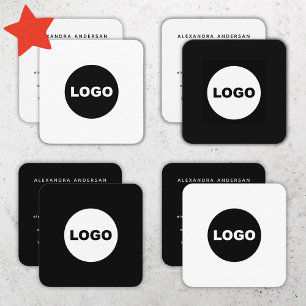 Tarjeta De Visita Cuadrada Logotipo Social Media Moderno Dos Tonos