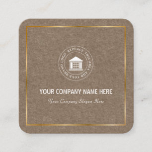 Tarjeta De Visita Cuadrada Logotipo y nombre comercial personalizado simple m