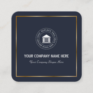 Tarjeta De Visita Cuadrada Logotipo y nombre de negocios de Personalizado sim
