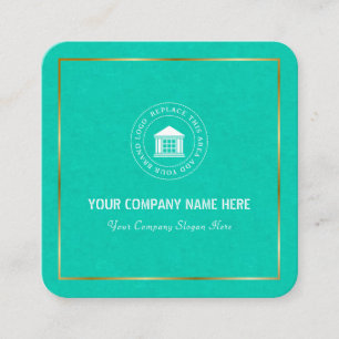 Tarjeta De Visita Cuadrada Logotipo y nombre de negocios de Personalizado sim