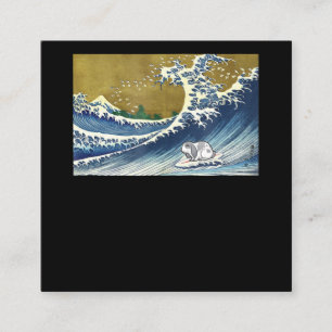 Tarjeta De Visita Cuadrada Lop Rabbit Está Surfiendo   Conejo Conejo Conejo A