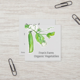Tarjeta De Visita Cuadrada Los agricultores comercializan verduras verdes