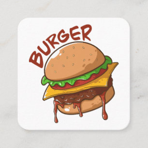 Tarjeta De Visita Cuadrada Los amantes de la hamburguesa