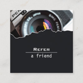 Tarjeta De Visita Cuadrada Los Fotógrafos Refieren A Un Amigo