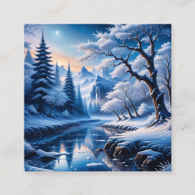 Tarjeta De Visita Cuadrada Los inviernos escarpados de Stardust son mágicos.  (Anverso)
