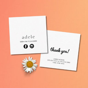 Tarjeta De Visita Cuadrada Los medios sociales mínimos modernos me siguen