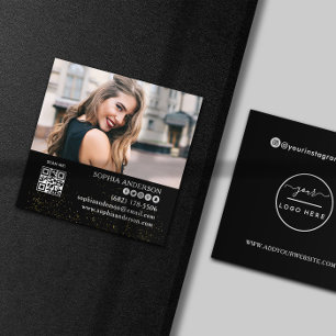 Tarjeta De Visita Cuadrada Los medios sociales modernos agregan tu logo foto 