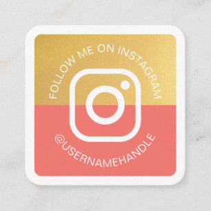 Tarjeta De Visita Cuadrada Los medios sociales modernos Instagram me siguen