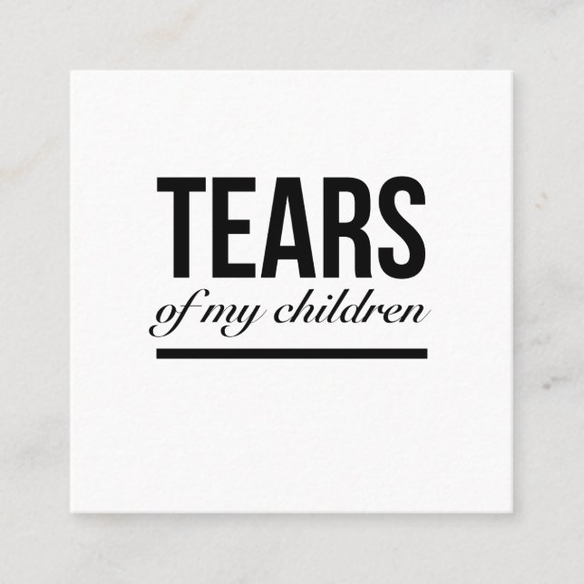 Tarjeta De Visita Cuadrada Los niños lloran regalos graciosos para papá de fa (Anverso)