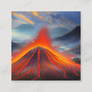 Tarjeta De Visita Cuadrada Los volcanes son características geológicas que se