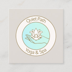 Tarjeta De Visita Cuadrada Lotus Flower in Hand Holistic Health