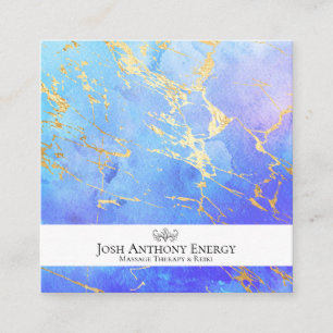 Tarjeta De Visita Cuadrada *~* Lotus Gold Pastel Nebulosa Galaxia Universo AP